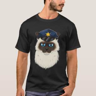 Cat Lover I politieman I Police Birman Cat T-shirt