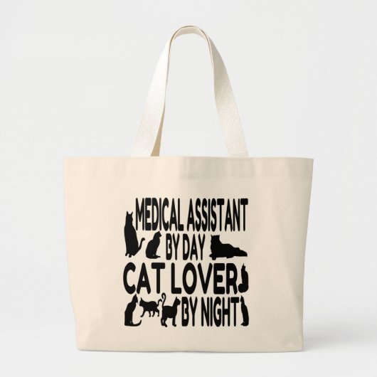 Cat Lover Medisch Assistent Grote Tote Bag (Voorkant)