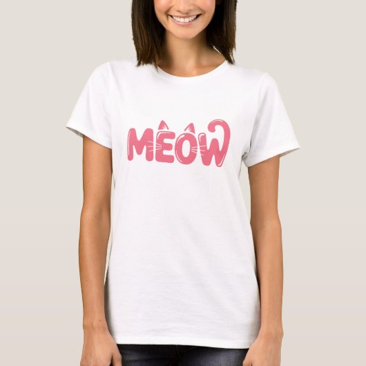 Cat Lover Meow T-shirt (Voorkant)