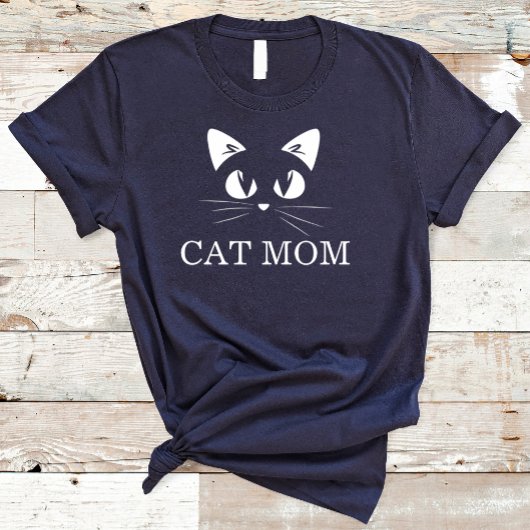 cat lover mom Cute Simple Design black T-shirt