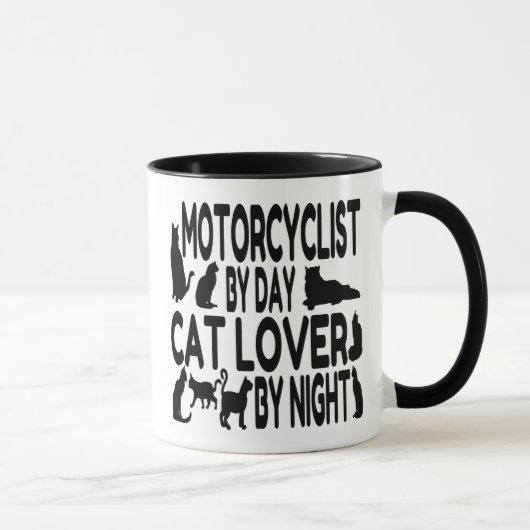 Cat Lover Motorfietser Mok (Rechts)