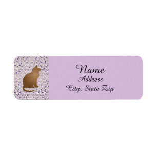 Cat Lover Mozaïek Paarse Huisdier Eigenaar Kat Etiket