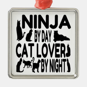 Cat Lover Ninja Metalen Ornament