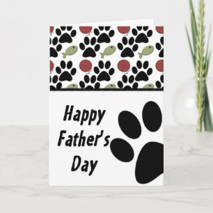 Cat Lover/Paw Print Happy Vaderdag Kaart