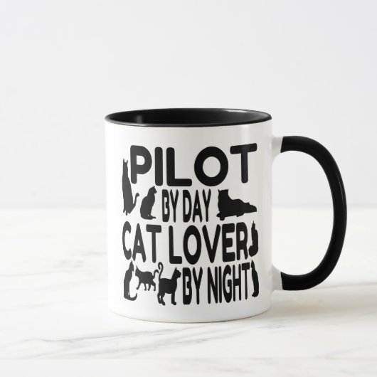 Cat Lover Pilot Mok (Rechts)