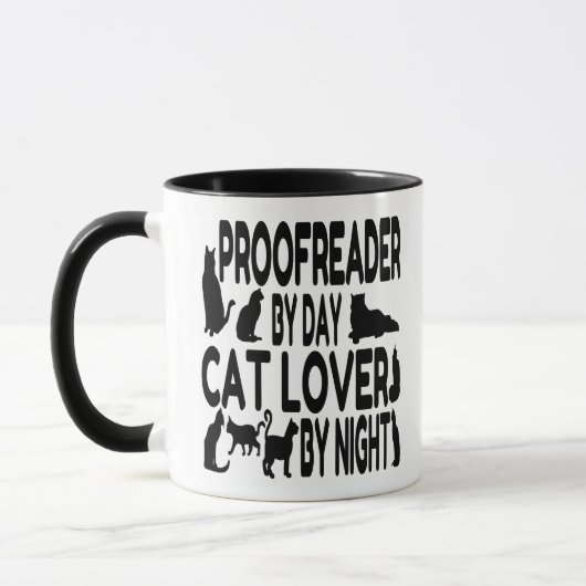 Cat Lover Proofreader Mok (Links)