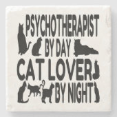 Cat Lover Psychotherapeut Stenen Onderzetter (Voorkant)