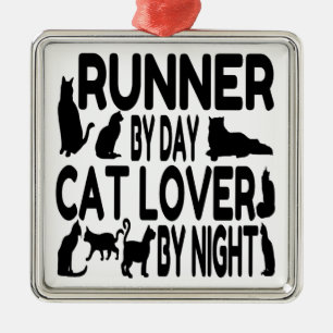 Cat Lover Runner Metalen Ornament