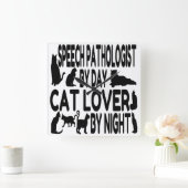 Cat Lover Speech Patholoog Vierkante Klok (Huis)