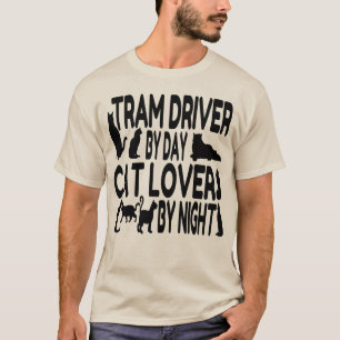 Cat Lover Tram Driver T-shirt