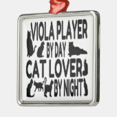 Cat Lover Viola Speler Metalen Ornament (Links)