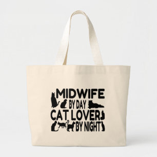Cat Lover vroedvrouw Grote Tote Bag