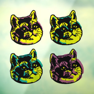 Cat Lover Window Decale Pop Art Raamsticker