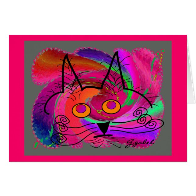 Cat Lovers abstracte kunstgeschenken (Voorkant Horizontaal)