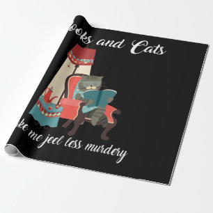 Cat Lovers   Boeken en katten maken dat ik me Murd Cadeaupapier