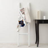 Cat Lovers Collage Sherpa Blanket Deken (In situ)