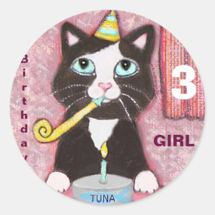 Cat Lover's Custom Age Ronde Verjaardag Stickers