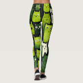 Cat Lover's Delight - Leuke en grappige Doodle Kat Leggings (Achterkant)