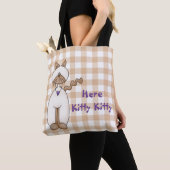 Cat Lovers Gingham Canvas tas (Dichtbij)