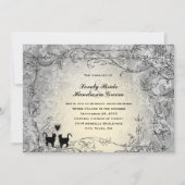 Cat Lovers  Goud Vintage Wedding Kaart (Voorkant)
