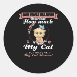 Cat Lovers Hoeveel van mijn kattehuis-cadeau Ronde Sticker