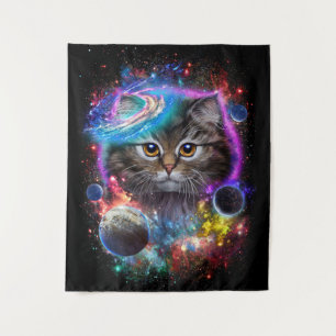 Cat Lovers   Kat in de Galaxy Space Cosmos Wandkleed