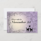 Cat Lovers  Lavender RSVP Kaartje (Achterkant)