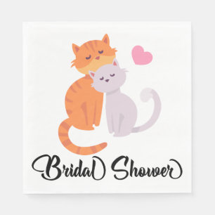 Cat Lovers Paar Trouwen Vrijgezellenfeest Sinaasap Servet