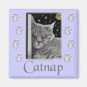 Cat Lover's Paarse poten "Catnap" Magneet