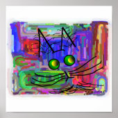 Cat Lovers Poster "The Curious Abstract Cat" (Voorkant)
