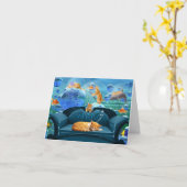 Cat Lover's Tabby Dreams zijn leeg Kaart (Gele Bloem)