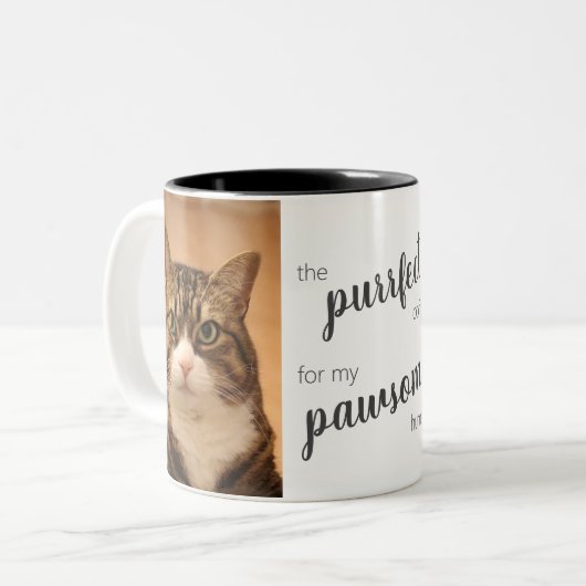 Cat Lovers voegt je eigen foto meme Funny Quotes t Tweekleurige Koffiemok (Voorkant links)
