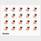 Cat Loves Cake Vierkante Sticker (Vel)