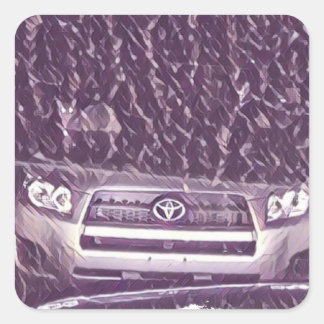 Cat Loves Regen Gemengde Media Vierkante Sticker