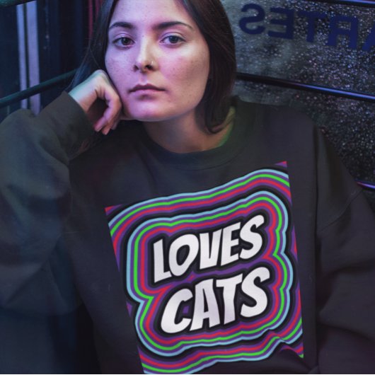 CAT LOVES RETRO CAT T-SHIRTS