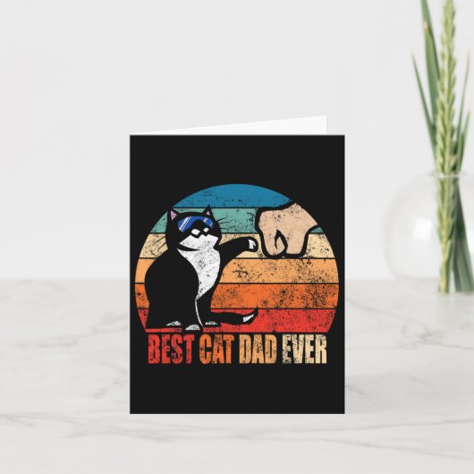 Cat Loving Daddy Vaders Dag Gift Mannen Geen Best Kaart (Voorkant)