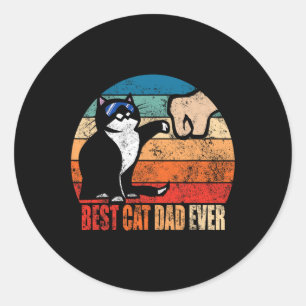 Cat Loving Daddy Vaders Dag Gift Mannen Geen Best  Ronde Sticker