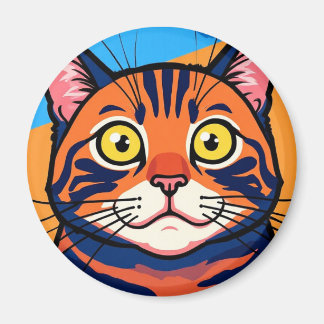 Cat, Mackerel, Domestic cat Magneet