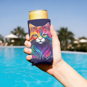 Cat Maine Coon Portret Regenboog Kleuren