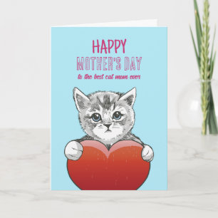 Cat mam Cute Kitten Love Happy Moederdag Kaart