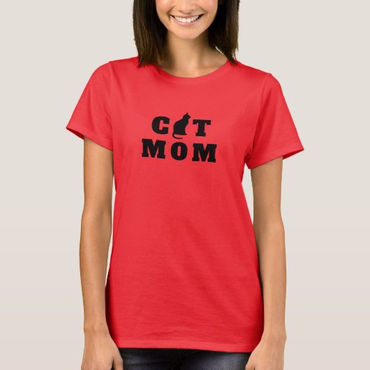 Cat mam Cute Silhouette T-shirt (Voorkant)