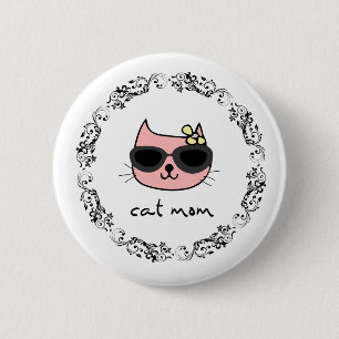 Cat Mam Moederdag Ronde Button 5,7 Cm