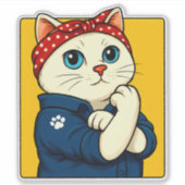 Cat Mam Moederdag Sticker (Voorkant)