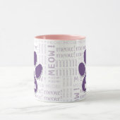 Cat mam Paarse Paw print met Cat's naam Mok (Midden)