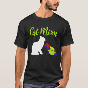 Cat mam Proud Autism moeder Asperger ASD Autistic T-shirt