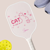Cat Mama Gepersonaliseerd-Roze Schattige Cat Desig Pickleball Paddle
