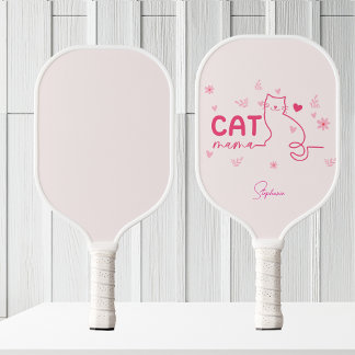Cat Mama Gepersonaliseerd-Roze Schattige Cat Desig Pickleball Paddle