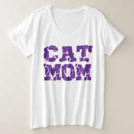 Cat mama grote maat t-shirt