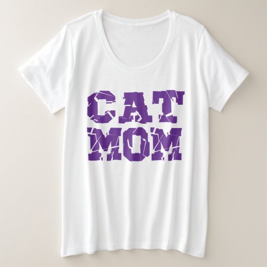 Cat mama grote maat t-shirt (Design voorkant)