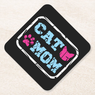 Cat mama kartonnen onderzetters